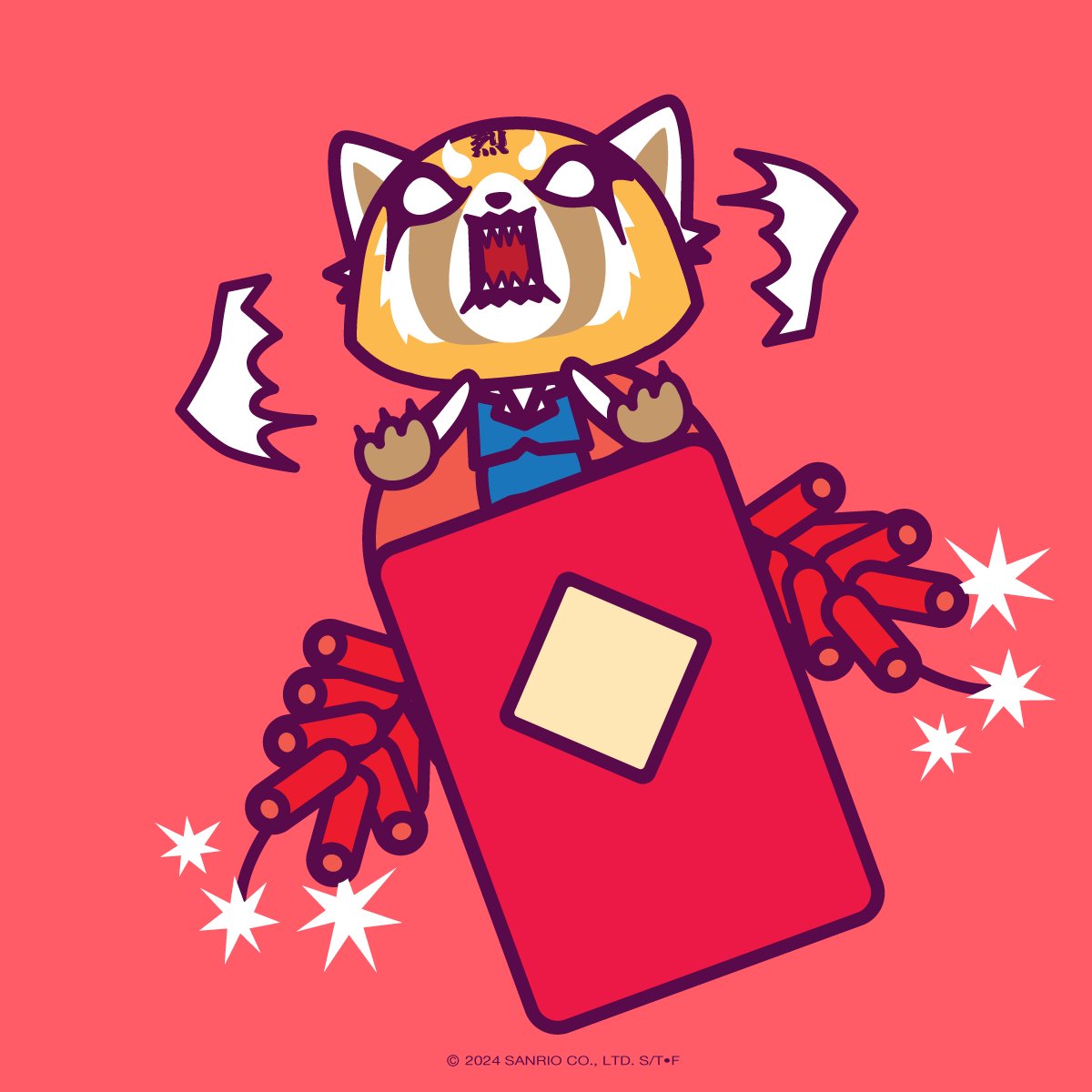 aggretsuko's tweet photo. HAPPY #LUNARNEWYEAR 🧧💥 https://t.co/ZAPIaYAxj5