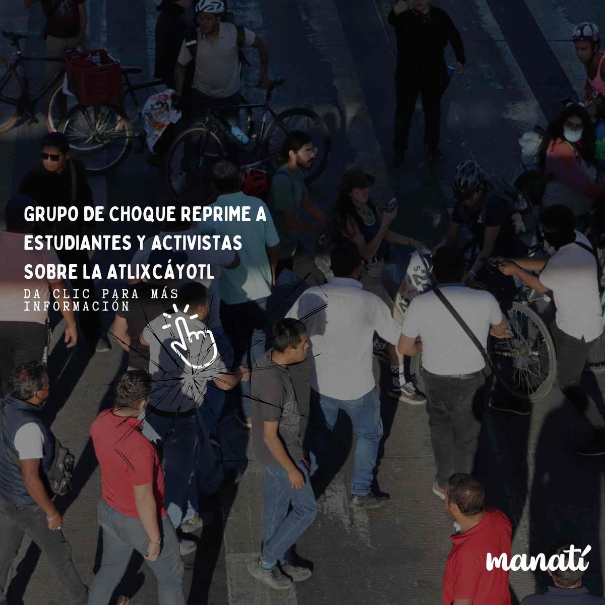 Manatimx's tweet photo. 🚨⚠️| Grupo de choque reprime protesta pacífica que exigía mayor seguridad vial en la Vía Atlixcáyotl.

Autoridades dijeron que el hecho "se pudo haber evitado" pero no detallaron si el caso será investigado.

MÁS INFORMACIÓN AQUÍ:
--> https://t.co/2SNkIYIDLM https://t.co/AwL6DIpi99