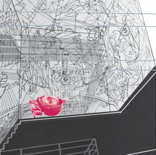 Estudio de'Cabeza de Futura'(automata de film Metrópolis),rompiendo la'cuarta pared'del mural Retrato de la burguesía, Idea original de #davidasiqueiros (escrito Arte Civil),intervención y escultura de quien escribe,con base en mi investigación realizada sobre mencionado mural.