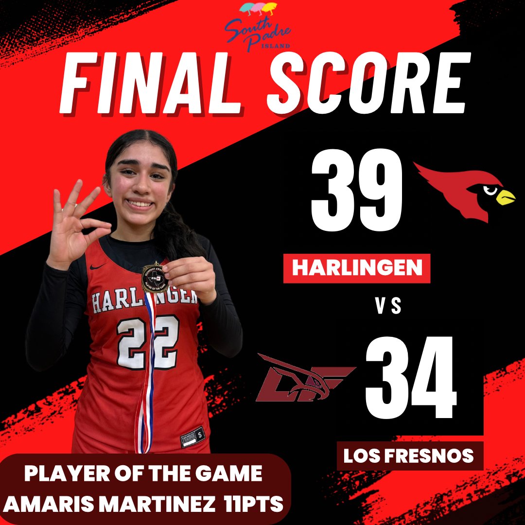 The Economy Awards Co. Player of the Game goes to Amaris Martinez of Harlingen High. Martinez scored 11 points in the 39-34 win over Los Fresnos.#RSLBasketball🏀 #txhshoops

“Brought to you in part by T-Mobile. Now serving Raymondville, Port Isabel and Rio Grande City”