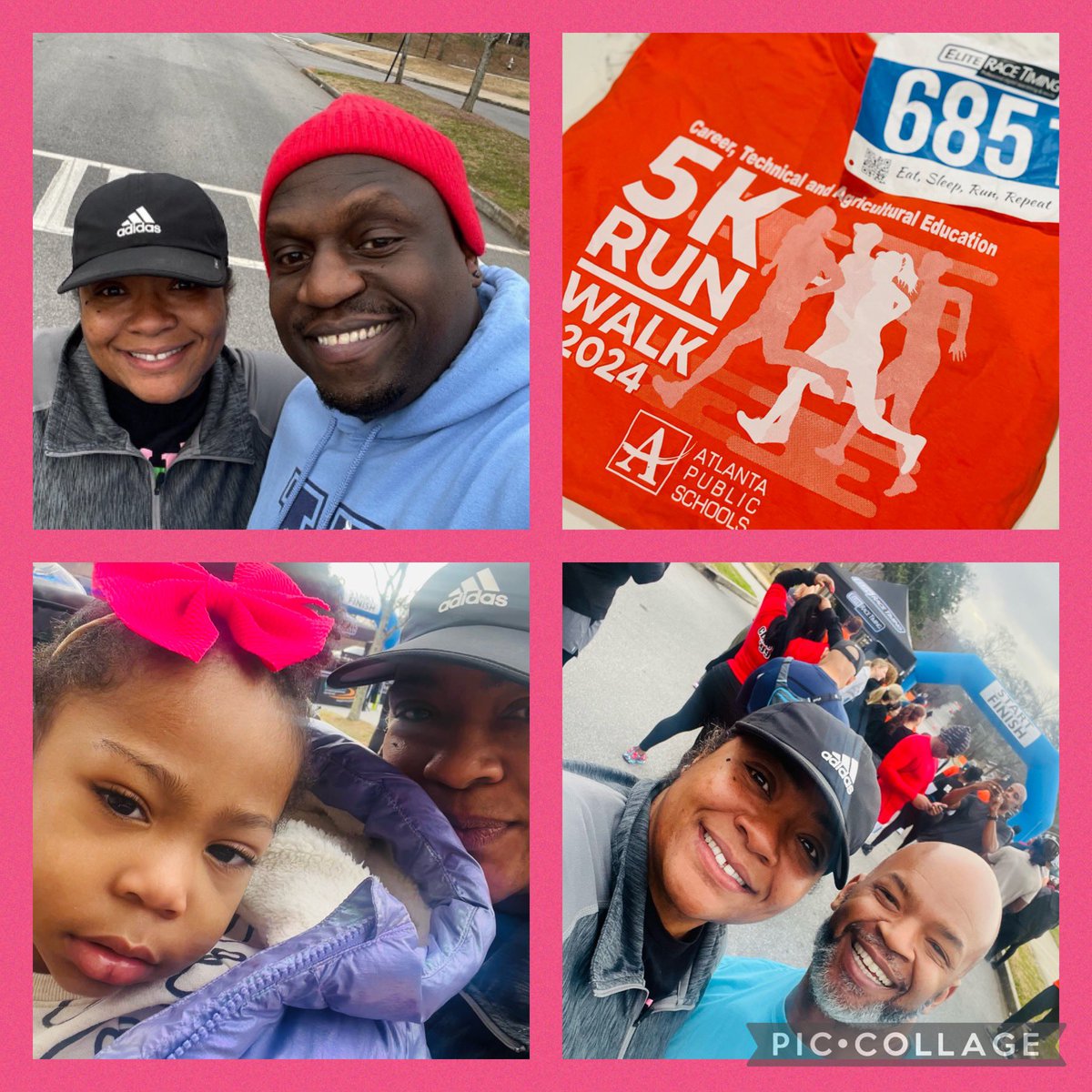 Finished my first 5K with my mini me in tow!!! Great job today @ctae_in_aps🧡 !! Loved running with my people this morning @CoachDavisinPE and @TheoSmithJrEdD!! @apsupdate @APS_HPE