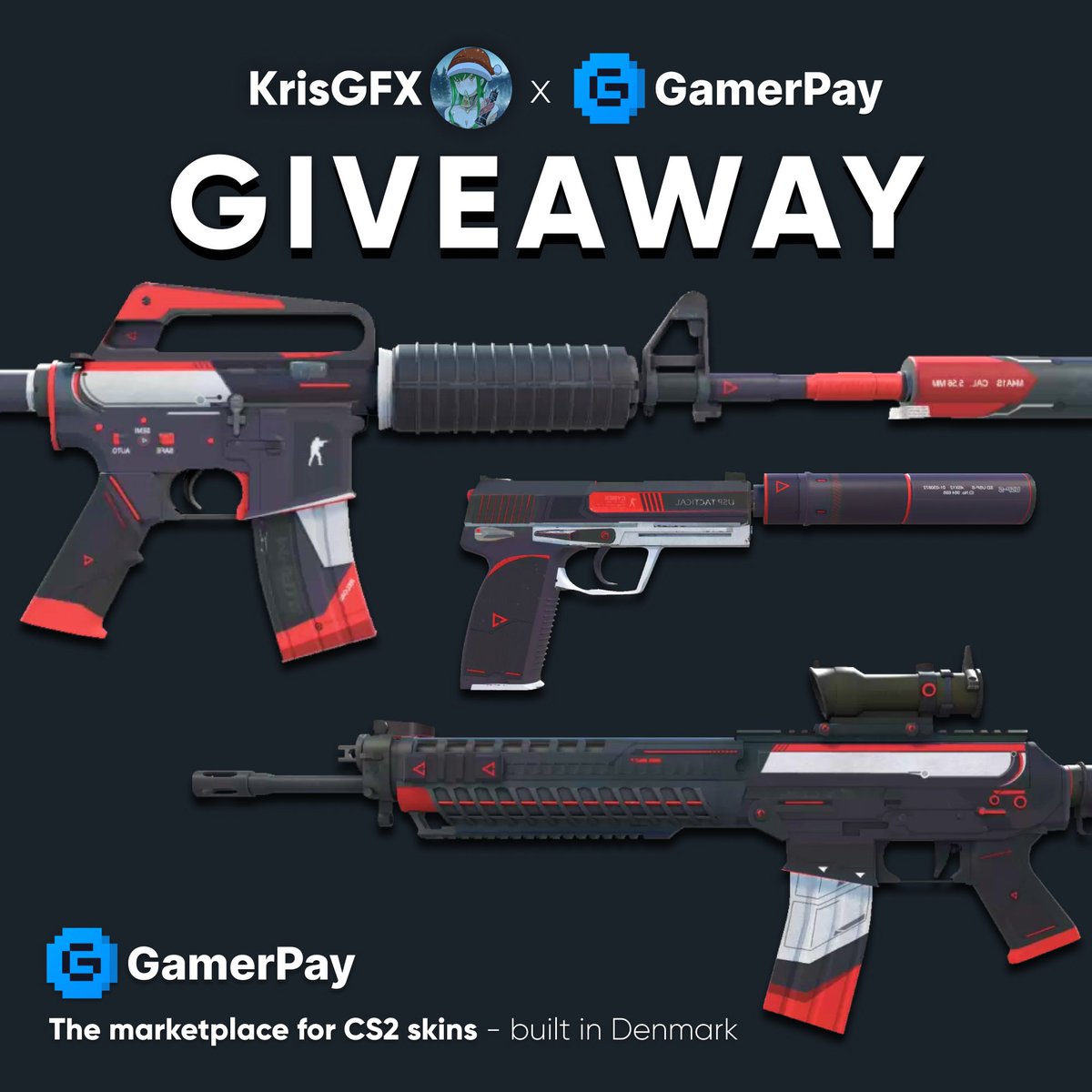 To celebrate the new Gamerpay update,  we are giving away these Cyrex  Factory New  Set, to enable you to cook some juicy craft.

RT+ follow <a href="/KrisGfx/">KrisGFX</a>  + <a href="/GamerPayGG/">GamerPay</a>

Rolling in 7 days ⏱️ 

Name your favourite part of the new update Gamerpay cooked for some extra luck down below⬇️