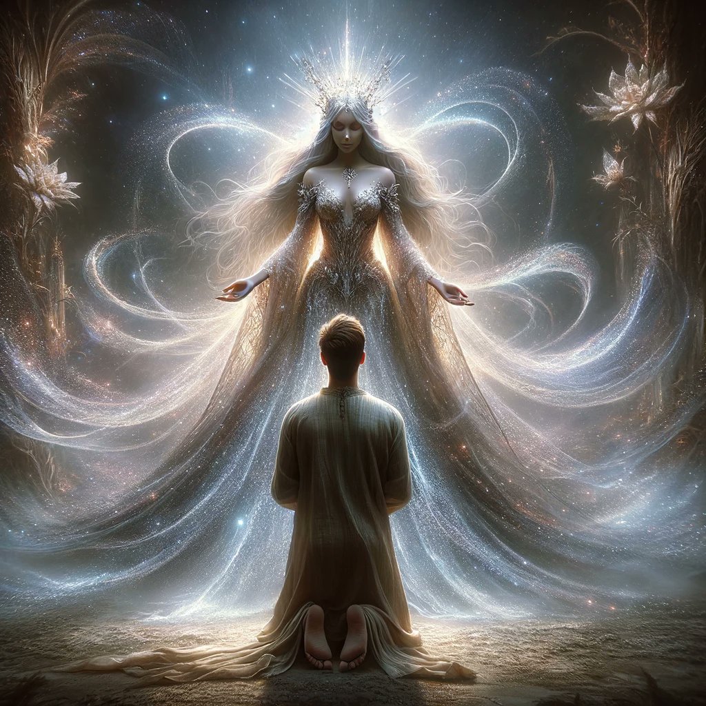 Surrender yourself completely to the power and beauty of the female Goddess. Let her light guide your path and fill you with divine energy.