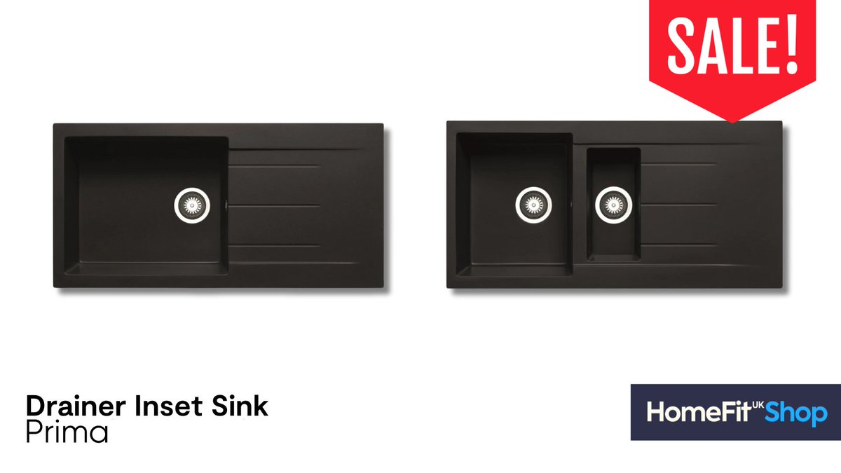 🚨#sink spotlight 🚨 Check out these #drainer #inset #sinks in super #stylish #granite. #Functional and #sleek, these sinks from Prima are #excellent #examples of the #variety of #options HomeFit UK offers.   ecs.page.link/kjc5T