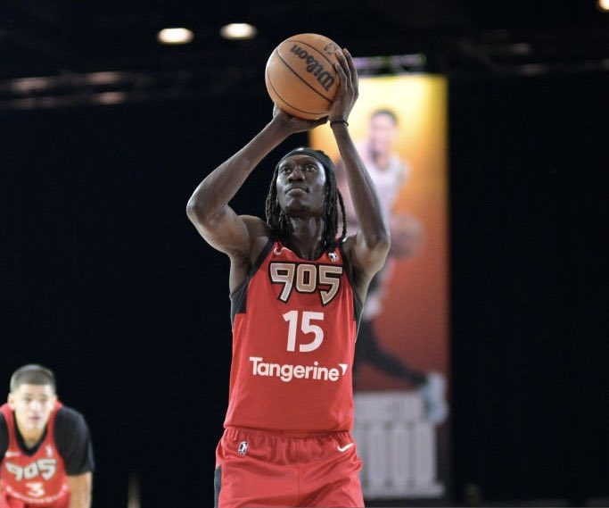 ShamsCharania's tweet photo. The Toronto Raptors are signing forward Mouhamadou Gueye to a 10-day contract out of their Raptors 905 NBA G League affiliate, sources tell @TheAthletic @Stadium. Gueye has averaged 14.3 points, 8.4 rebounds and among G League block leaders at over 2 per game. https://t.co/81jJxRR7OA
