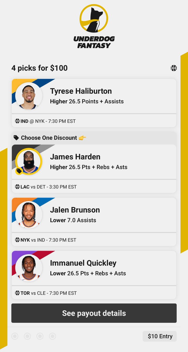 NBA Saturday picks are in 🔒

Who’s riding with us?

Make sure to use code “SIDELINE” or sign up here: 
play.underdogfantasy.com/p-sideline
