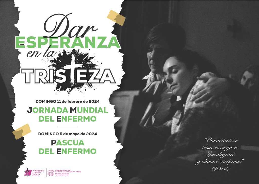 JORNADA MUNDIAL DEL ENFERMO

11 de febrero

“Dar esperanza en la tristeza” es el lema que propone el departamento de Pastoral de la Salud para la Campaña del Enfermo 2024.