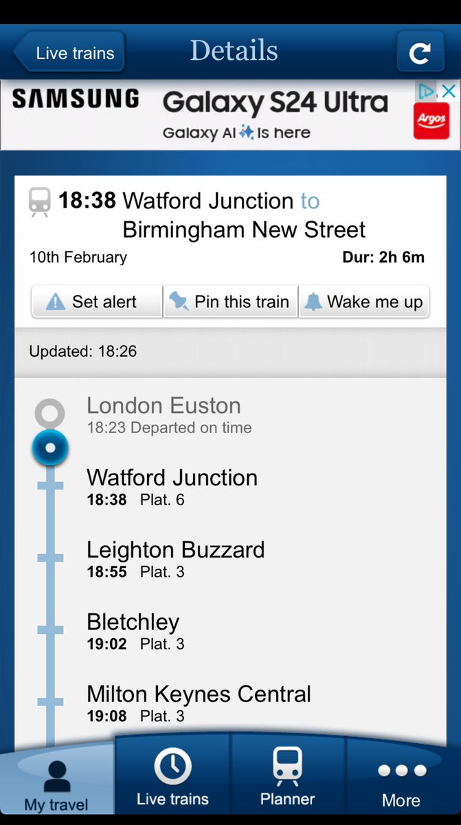nnbr55's tweet photo. @railandroad &amp; @dean4watford: @LNRailway todays 1823 EUS-WFJ shortened to 4 cars and WFJ removed on the displays at EUS, but is still showing as stopping at WFJ on the ‘live trains’. I do hope that the correct performance reporting criteria have been applied. https://t.co/1yR3aq3CP1