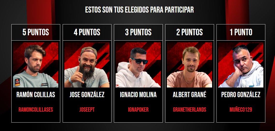 Camilo Cela JC (@camilocela) on Twitter photo Nueva edición de un formato espectacular.
Suerte a tod@s, sobre todo a los "míos". 🤣😍
<a href="/Mr__Boxes/">Ramon Colillas</a>
<a href="/JoseGonzalezEPT/">Jose González</a>
<a href="/IgnaPoker83/">Ignacio Molina 🦆🚀</a>
<a href="/GraNeTherLands/">GraNéTherLands</a>
<a href="/Pedrogonza129/">muñeco</a>
#POKERPROMASTERS24 <a href="/poker_red/">Poker-Red</a> Nueva edición de un formato espectacular.
Suerte a tod@s, sobre todo a los "míos". 🤣😍
<a href="/Mr__Boxes/">Ramon Colillas</a>
<a href="/JoseGonzalezEPT/">Jose González</a>
<a href="/IgnaPoker83/">Ignacio Molina 🦆🚀</a>
<a href="/GraNeTherLands/">GraNéTherLands</a>
<a href="/Pedrogonza129/">muñeco</a>
#POKERPROMASTERS24 <a href="/poker_red/">Poker-Red</a>