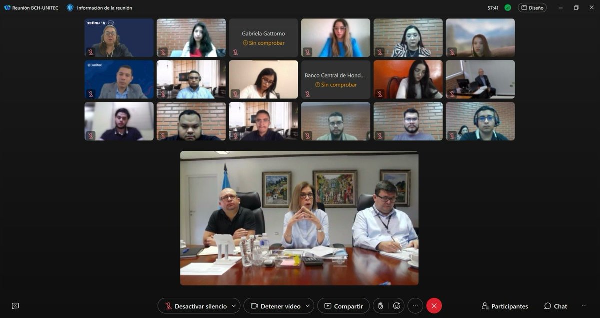 ¡Clase especial en nuestro programa de maestría de Dirección Empresarial! 🌟Junto a Rebeca Santos, presidenta del <a href="/BancoCentral_HN/">Banco Central de Honduras</a>, y sus directores, exploramos el Entorno y Política Económica del país📈🇭🇳 Una experiencia única de aprendizaje en teledocencia y presencialidad.