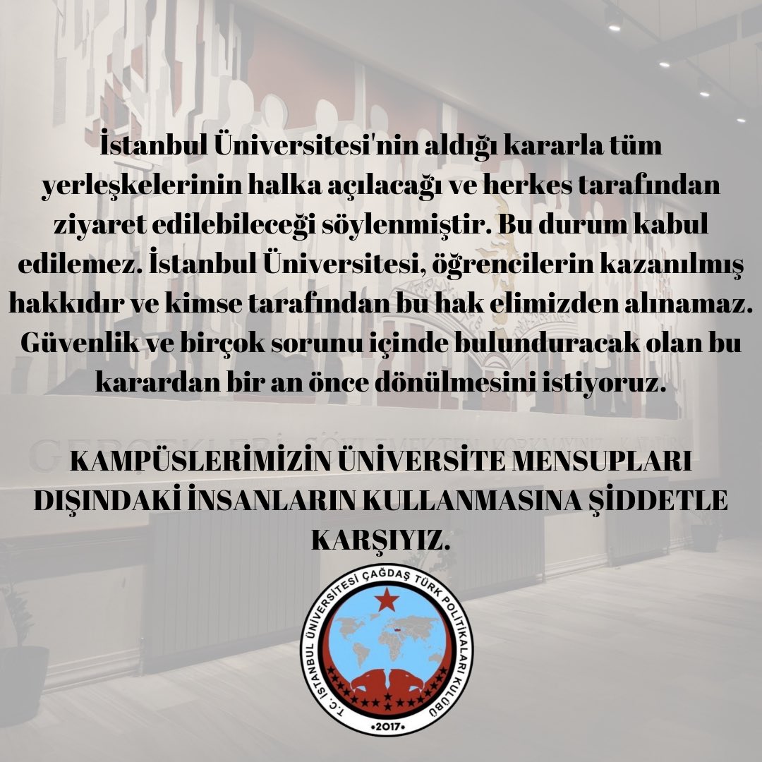 ÇAĞDAŞ TÜRK POLİTİKALARI KULÜBÜ (@iusbfctpk) on Twitter photo 