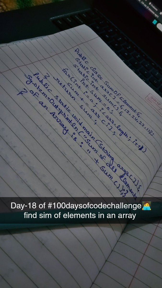 Ismail__Gaurr's tweet image. Day-18 of ✅ #100daysofcodechallenge 
- Merge Two  Arrays⚡
- Sum of all elements in an Array

#100daysofcoding 
#100daysofpractice 
#java 
#programming 
#buildinpublic