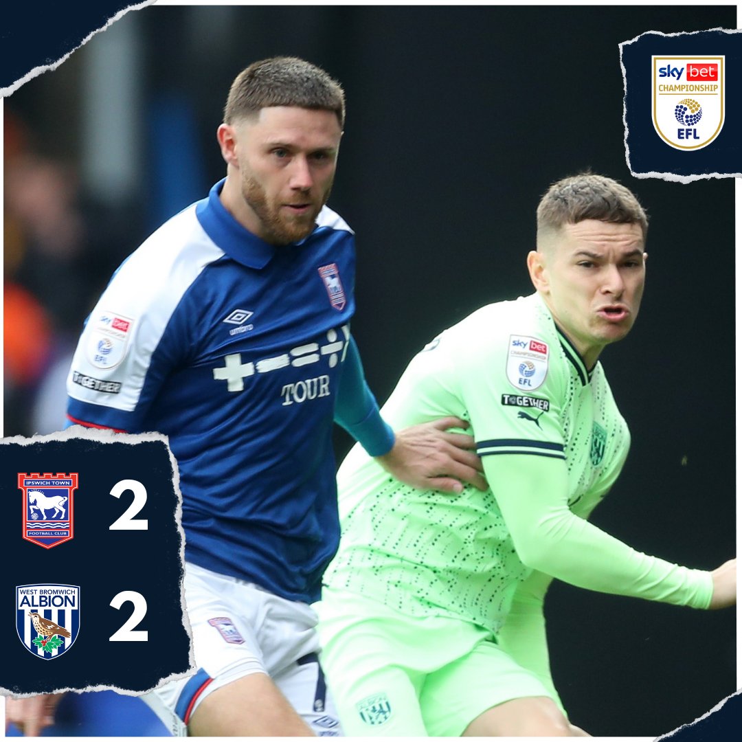 ipswichtownar's tweet photo. โฑ๏ธ ๐๐๐ก๐๐ ๐๐๐ ๐ฃ๐๐ฅ๐ง๐๐๐ข. Ipswich rescatรณ un empate en casa ante West Brom sobre la hora. Broadhead y Hutchinson marcaron los goles del equipo.
El miรฉrcoles a las 17, visitaremos a Millwall por la jornada 32
๐ท @WBA
#IPSWBA | #itfc https://t.co/1e3ViTa7Y0