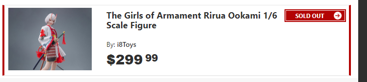 LETS GOOOO!!! So cool seeing dealers start to sell out! φ(゜▽゜*)♪

Get your <a href="/TGOAonline/">The Girls of Armament</a> figures before windows close, you don't wanna regret it later. (✿◡‿◡)