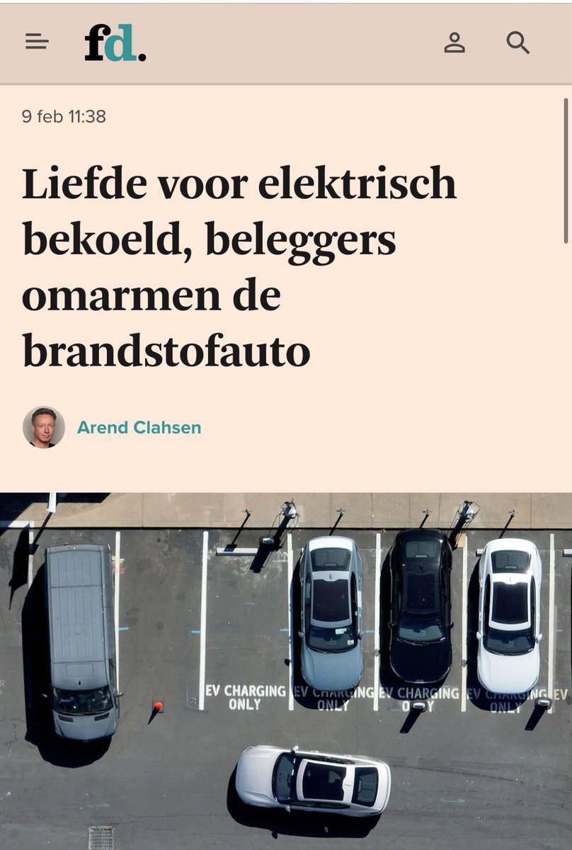 Ik zeg het al jaren. In 2030 zullen er (vrijwel) geen elektrische auto’s meer worden verkocht. Te duur. Te belastend voor het milieu. Te zwaar. Te veel fijnstofuitstoot. Batterijen die snel gaar zijn. Niet interessant voor de tweedehandsmarkt. En in de winter ondingen. Vergeet ik