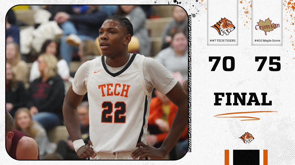 LAST NIGHTS FINAL SCORE UPDATE:

TECH - 70  Maple Grove - 75

<a href="/Tameronferguson/">Tameron Ferguson</a> - 42 points
<a href="/Mekhi11Edwards/">mekhi</a> - 12 points
@Baynespalmer - 6 points
Drew Lieser - 6 points

#TigerPride
