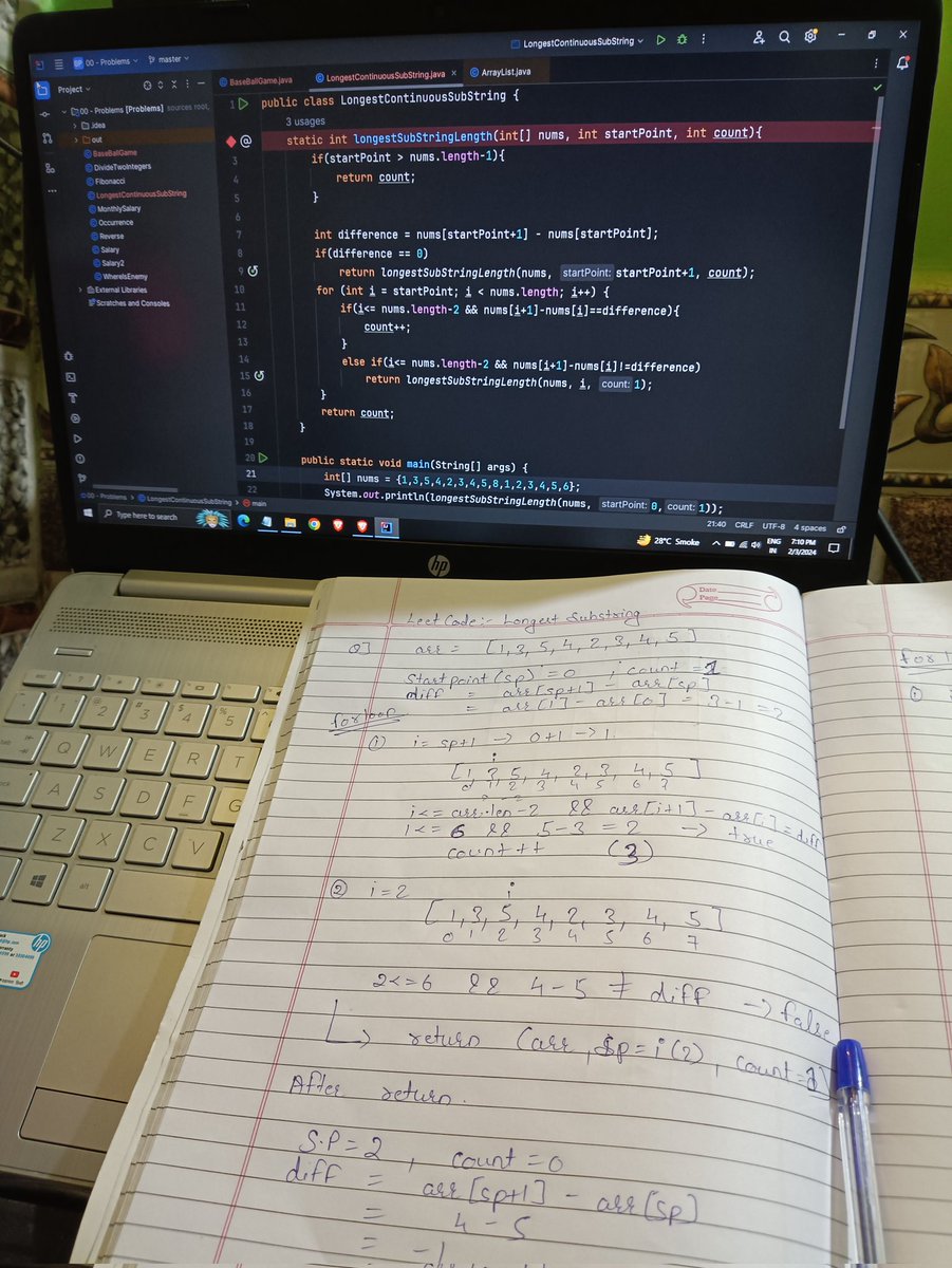 AtharvLingayat1's tweet image. Reflecting on my college days, I used to question why we were asked to write and manually execute code on paper when computers were readily available. Now, as I tackle problems, I understand the invaluable purpose behind this practice. #CodingInsights #GrowthMindset