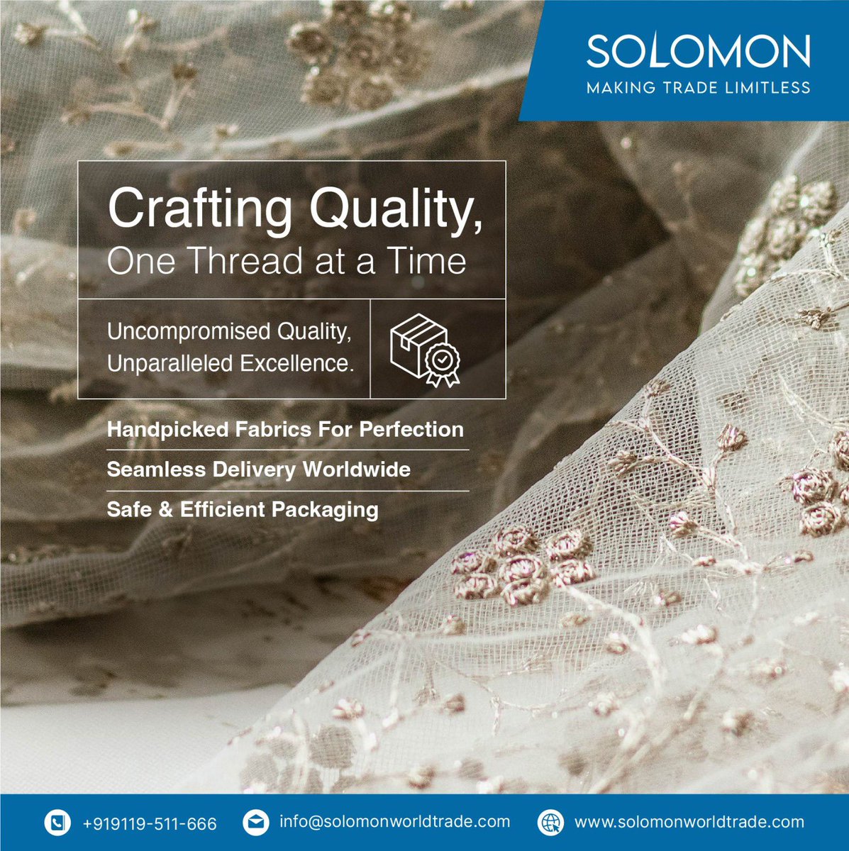 solomontradeco's tweet image. Weaving threads of quality with utmost perfection.

Experience best quality products and top-notch delivery experience with Solomon Trading Company.
#SolomonTradingCompany  #ExportingWorldwide #BedLinens