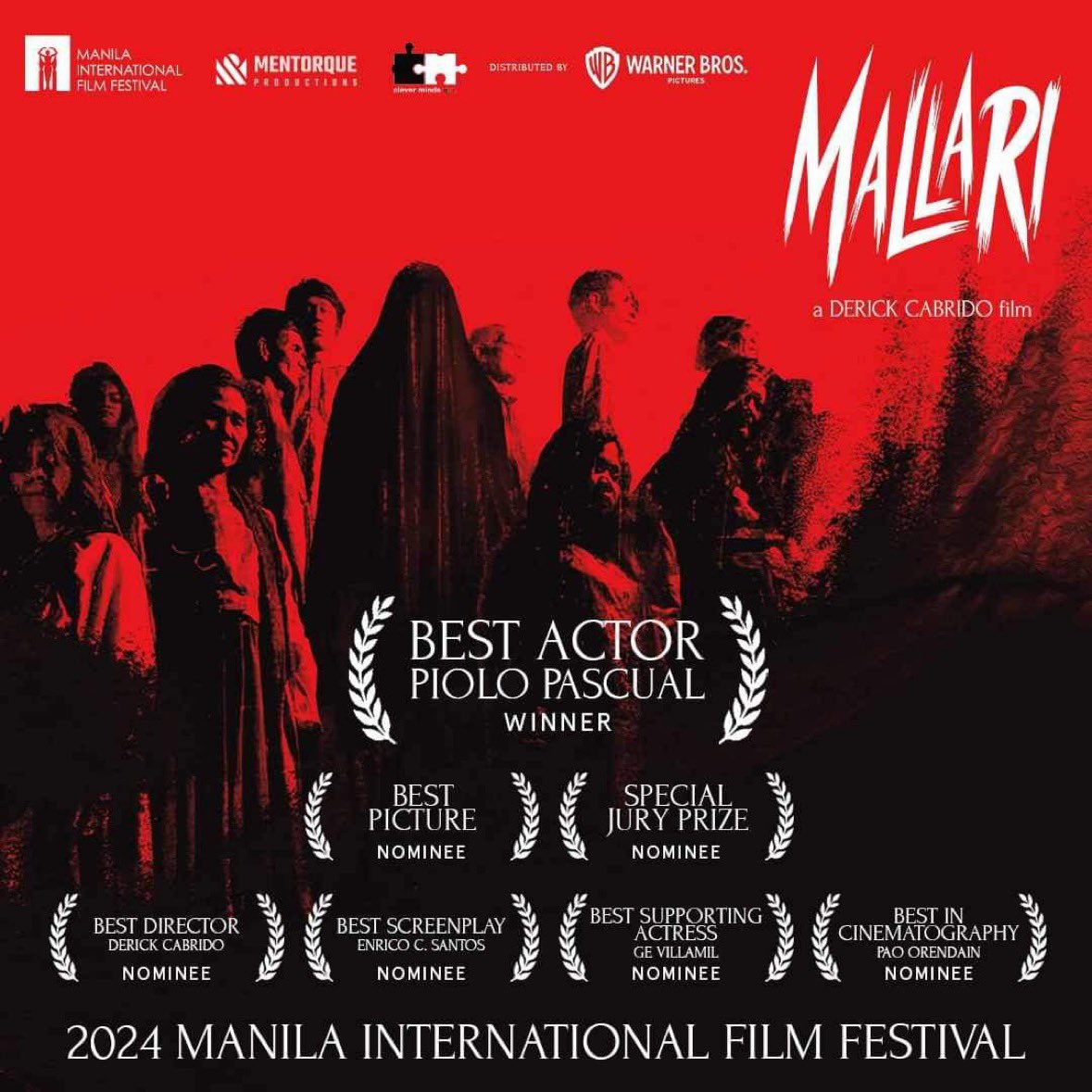 Cheers to #MallariTheMovie’s newest milestone! A new beginning for the next chapter. 🏆✨

Won Best Actor and nominated in various categories at the 2024 Manila International Film Festival. Heartfelt thanks to everyone who contributed to this cinematic journey! 🌟🎥

#MallariMIFF