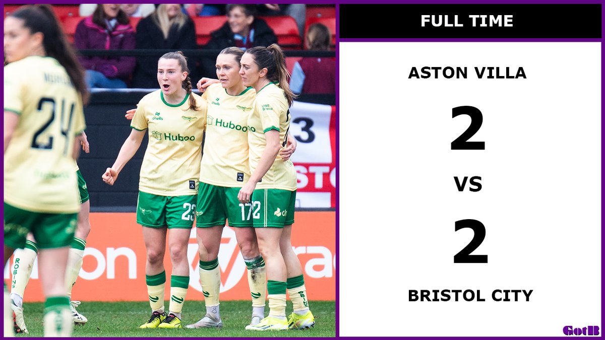 GirlsontheBall's tweet photo. FT | Aston Villa 2-2 Bristol City
β½οΈ Nobbs
β½οΈ Thestrup
β½οΈ Leon
β½οΈ Jones
Will that prove to be a big point for Bristol City? They fought back twice.
Villa had more than enough chances to win it. Yanez superb as was Layzell. Jones' goal worth a watch.
#AVLBRC | #BarclaysWSL | #GOTBLive
