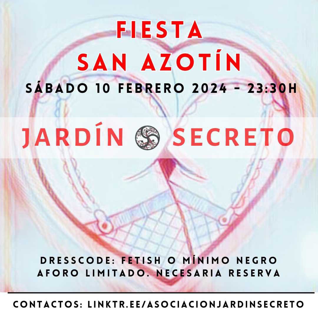 El día 10 de febrero celebraremos en jardín secreto el día del amor... Amor por el BDSM y el spank 😜. Si quiere acudir póngase en contacto con nosotros linktr.ee/asociacionjard…