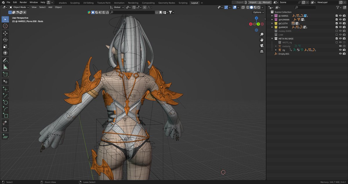 Prakashonik's tweet photo. #3DModeling #GameArt #CharacterDesign #FemaleCharacter #FantasyArt #Blender #DigitalSculpting #PBR #LowPoly #CharacterAnimation #GamedevArt #BlenderArtist #VirtualArtistry #posing #rigging #metarig https://t.co/HyAIPuiADf