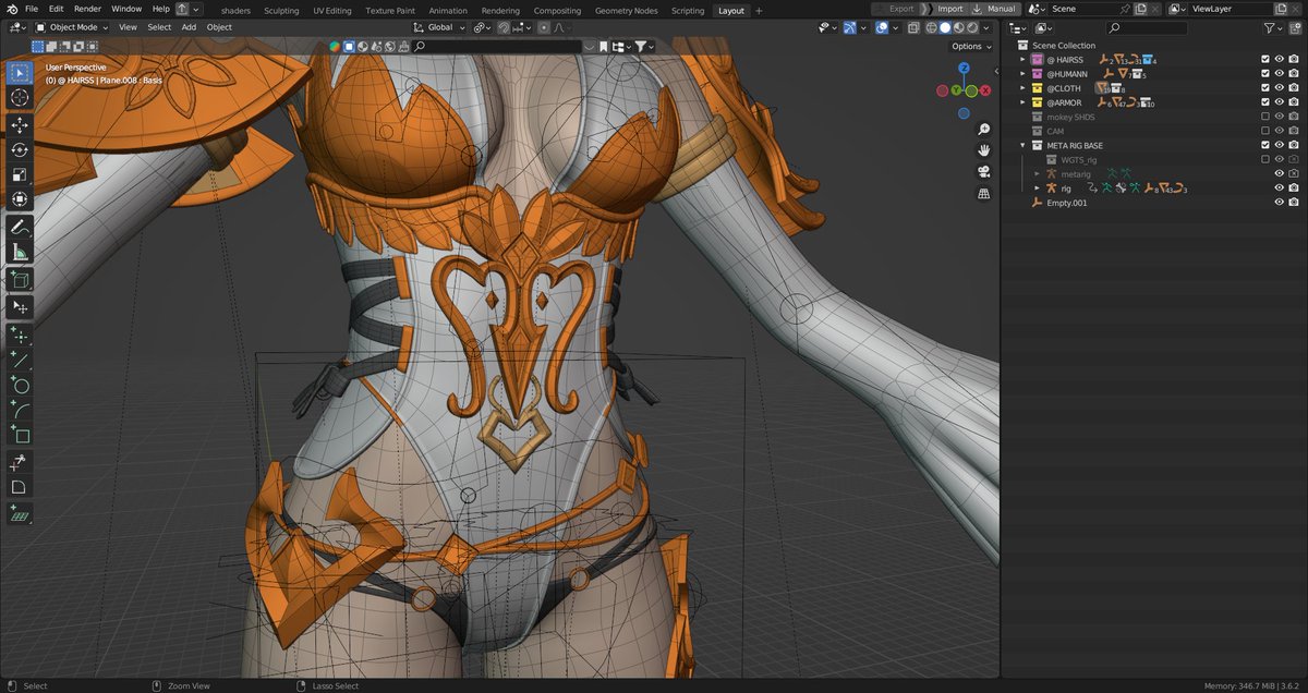 Prakashonik's tweet photo. #3DModeling #GameArt #CharacterDesign #FemaleCharacter #FantasyArt #Blender #DigitalSculpting #PBR #LowPoly #CharacterAnimation #GamedevArt #BlenderArtist #VirtualArtistry #posing #rigging #metarig https://t.co/cXazglkgiJ