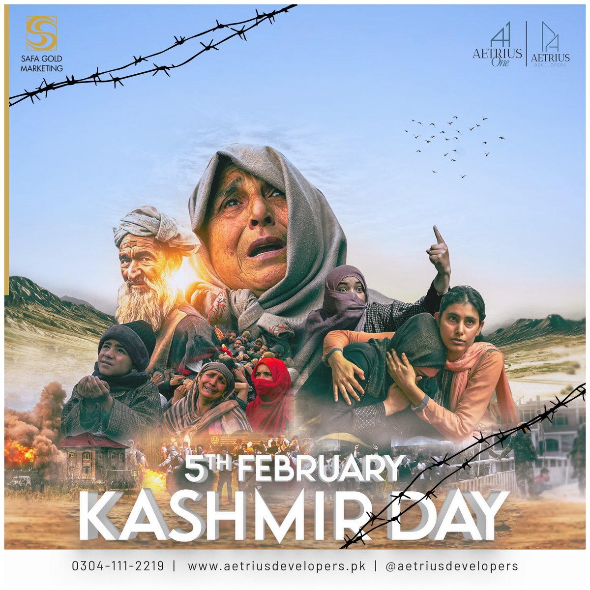 We honor Kashmir Day on 5th February. Together, let's stand for peace, justice, and freedom.

#KashmirDay #SafaGoldMall #UnityForKashmir #Peace #Justice #Freedom