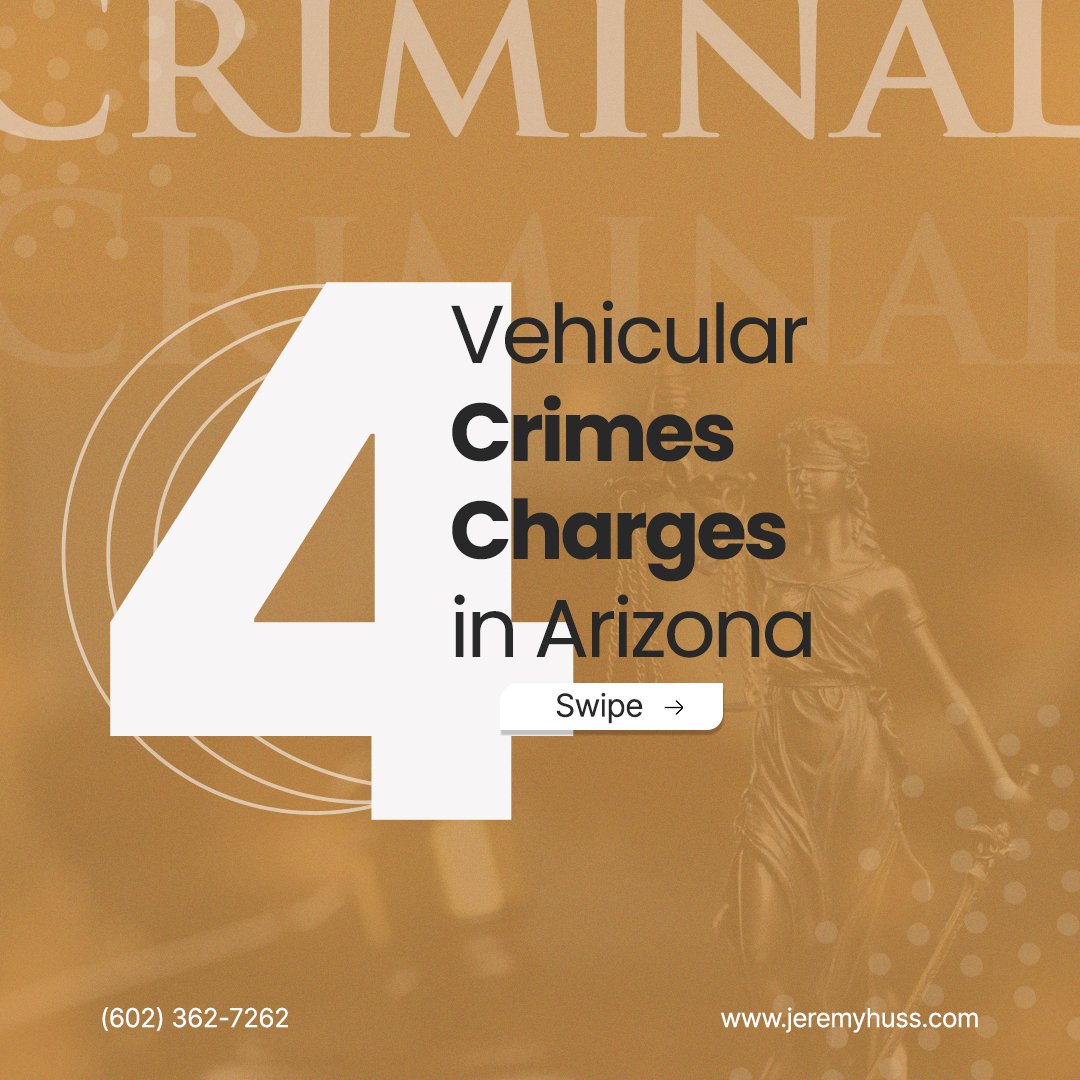 huss_law's tweet photo. 4 Vehicular Crime Charges in Arizona: 👇

➡️ Manslaughter

➡️ Aggravated Assault

➡️ Reckless Driving

➡️ Leaving the scene of an accident

#husslaw #arizonadui #arizonacriminallaw #recklessdriving https://t.co/4JoyR2bArN