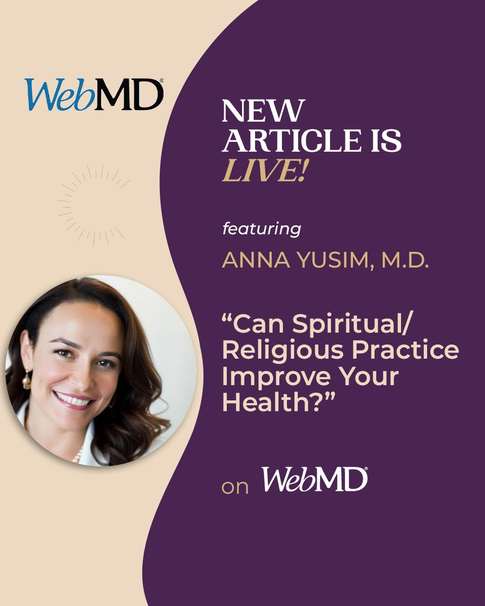 Thank you WebMD <a href="/webmd/">WebMD</a> for featuring me in this excellent article -- Can Spiritual / Religious Practice Improve Your Health -- alongside my esteemed colleagues...