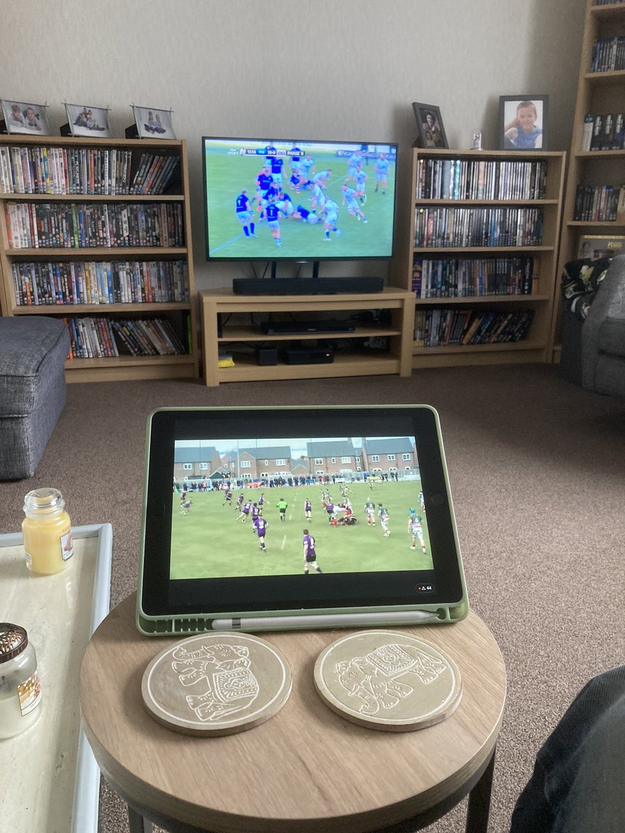DevonshireDad's tweet photo. A Saturday afternoon watching club and country at the same time. Hopefully there be Ws for both @AlbionRFC and @EnglandRugby https://t.co/hyUXc0ERgv