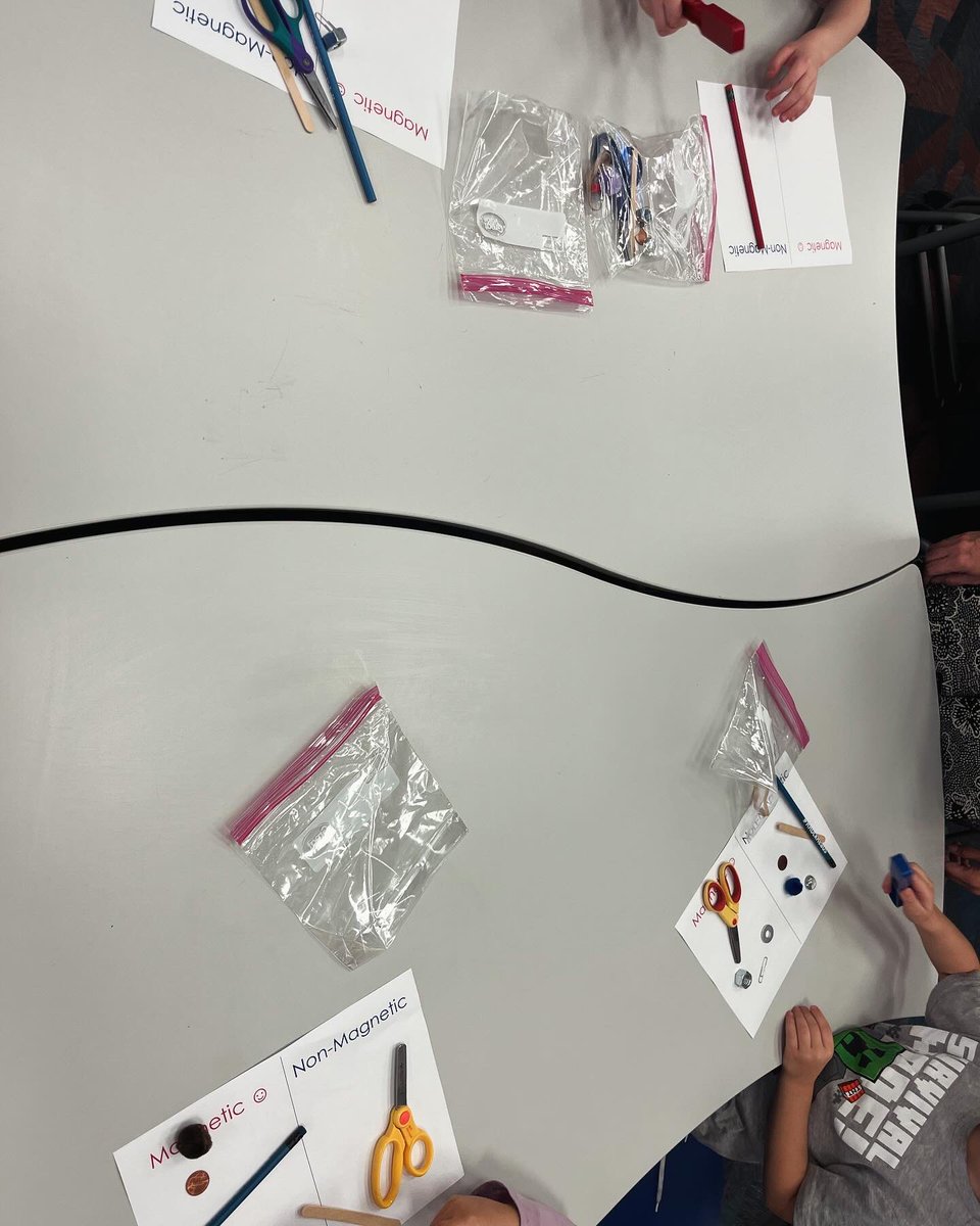 c_jackson78's tweet photo. This week we read “Skater Cirlo” in kinder we also learned about magnetism were we separated things that were magnetic and non-magnetic and in 1st and 2nd we learned about motion and built marble runs. Lots of fun learning in the @VoigtLibrary @VoigtAIA_RRISD https://t.co/Zk0kg1R3Ud