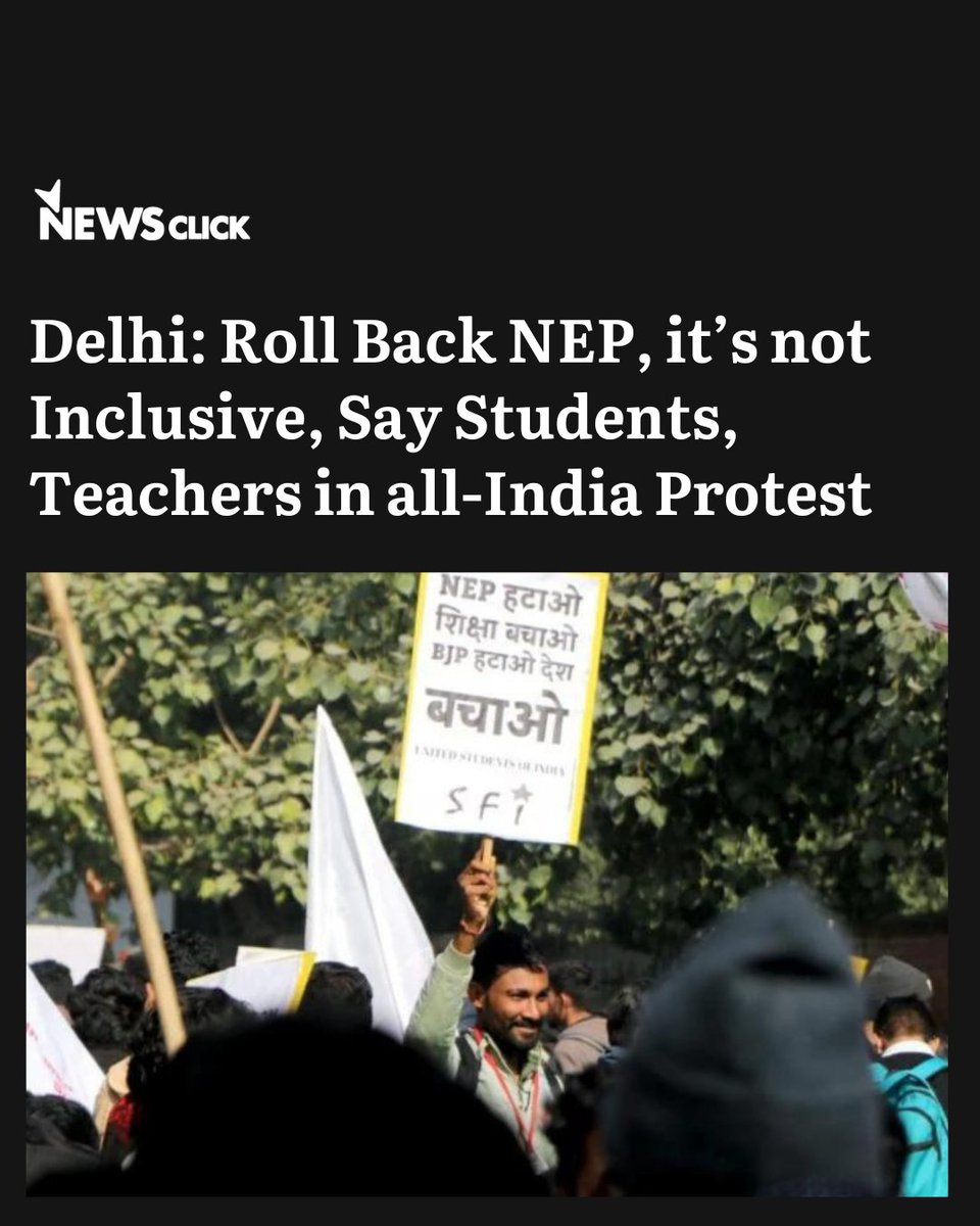 Over a thousand students and teachers from across the country assembled at Jantar Mantar in the national capital on Saturday to demand the roll-back of the new (national) education policy (NEP) and national curriculum framework.

Writes Ravi Kaushal

newsclick.in/delhi-roll-bac…

#nep