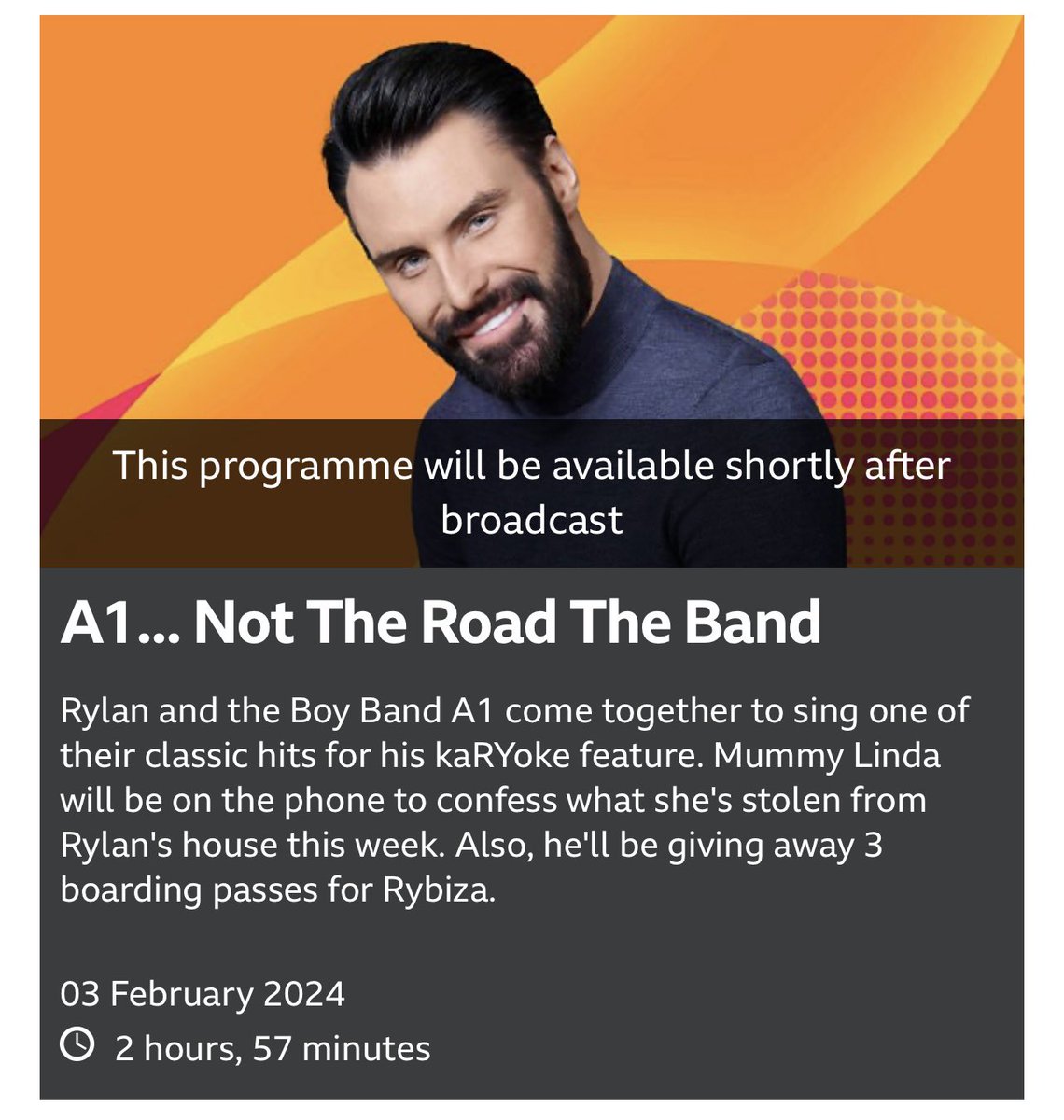 Coming Up , Mark & Paul chat with @Rylan , there may be singing … bbc.co.uk/programmes/m00…