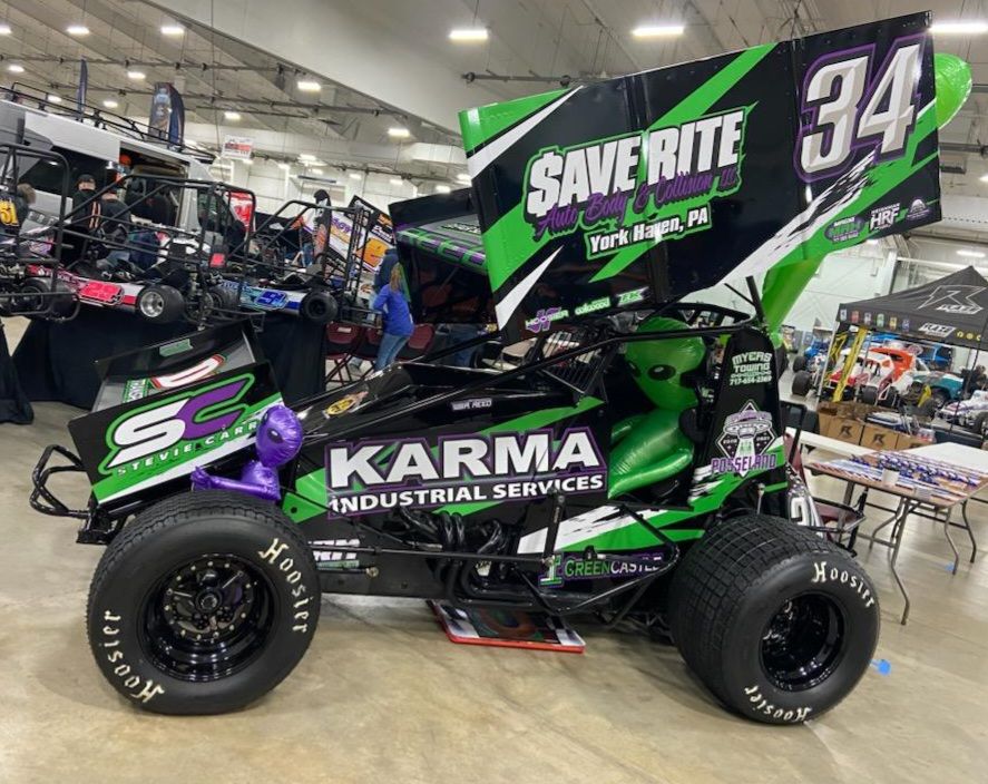 Posselandapp22's tweet photo. Austin Reeds 2024 design. Using our metallic laminate really made this car pop. #intergalacticgraphicsfromuranus https://t.co/10X4x3JtdQ