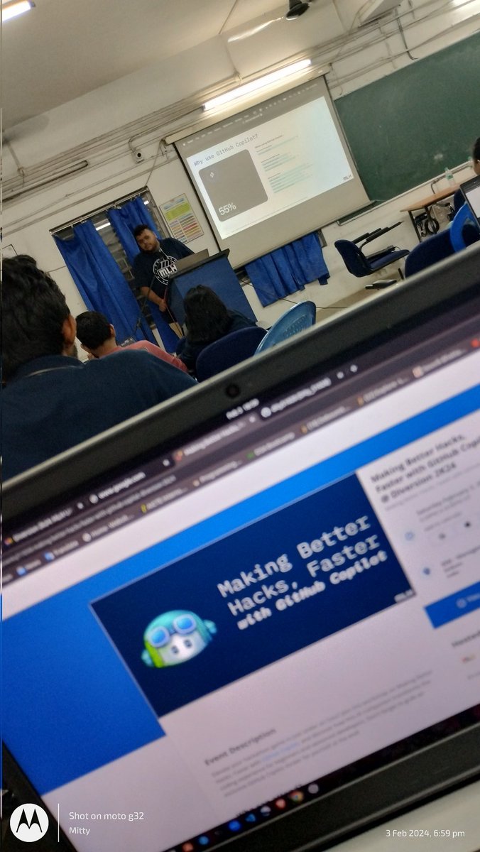 Dipannita51028's tweet photo. Hands on session with GitHub Copilot

@raihankhan_rk @diversion2k24 @hackathon @mlh @github @GitHubCopilot https://t.co/WpM5jyGmvN