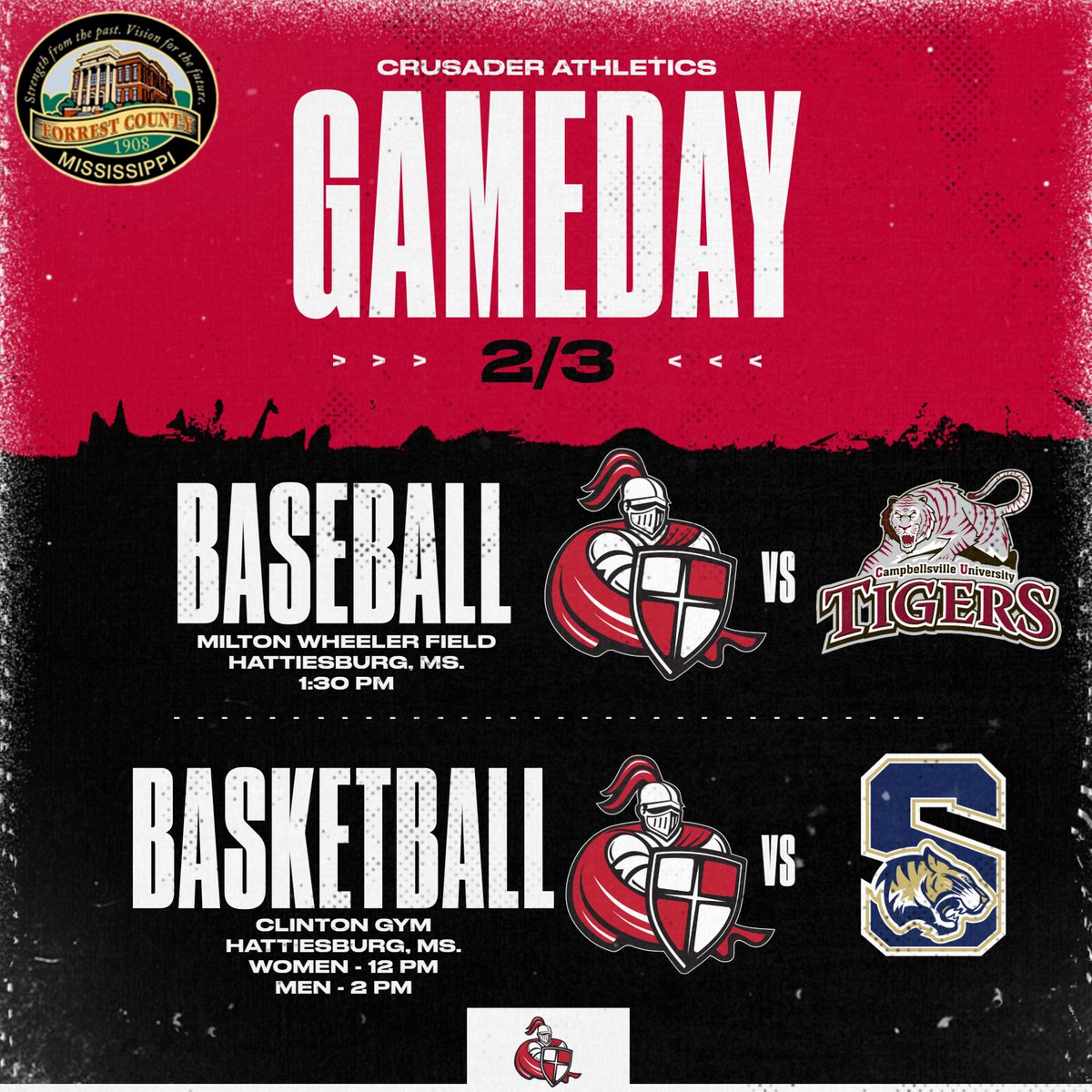 GAMEDAY! Baseball return for their 4th game in 48 hours as they finish their weekend off with their second game against Campbellsville. Game set to get underway at 1:30 PM. Basketball take on SSAC foe Stillman in conference action. Women's tip-off scheduled for 12 PM and the…
