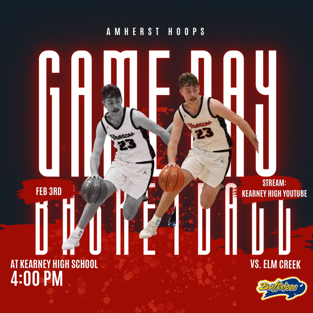 AmherstHoops's tweet photo. GAME DAY 🏀🙌 4:00 PM at Kearney High School! #GettingBetterNeverStops https://t.co/fI85nzxTcH