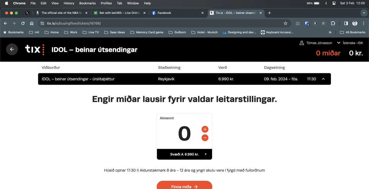 I call bullshit á þetta visir.is/g/20242524530d… - það voru engir lausir miðar ca 5 sek yfir tólf...