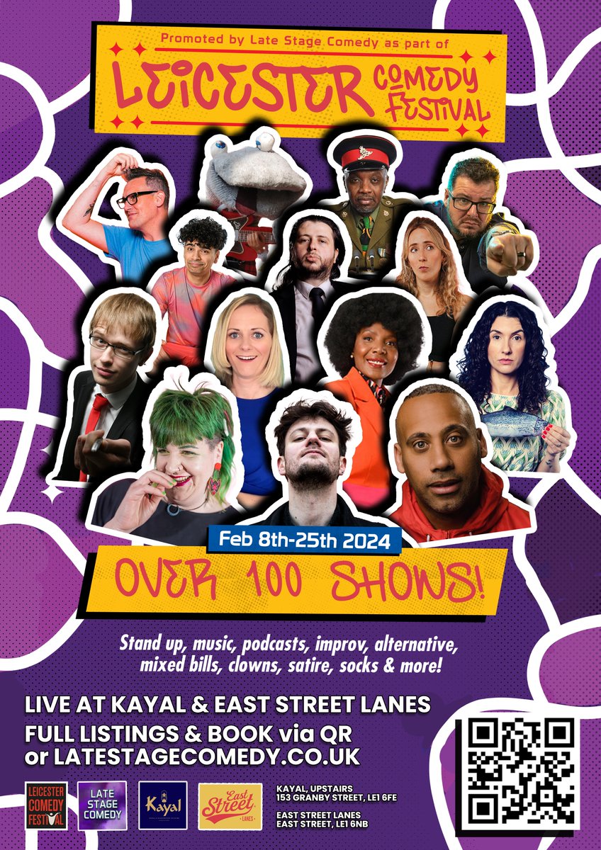 Check out our full brochure for @LeicsComedyFest 2024! Over 100 shows live at the Kayal & East Street Lanes! @EastStreetLanes @coolasleicester #Leicester #Leicestercomedyfestival #lcf24 Leicester Comedy Festival