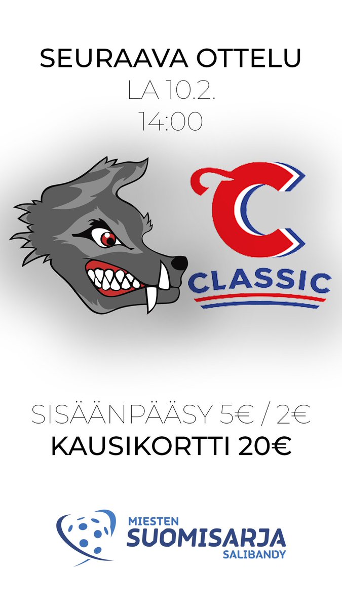 SC_Wolves's tweet photo. Sarjakärki on liian kova ja pisteet lähtevät Lahteen.
Viikon päästä jatkuu!
#SCWolves #salibandy #Suomisarja https://t.co/wrXWZ4SI2Z