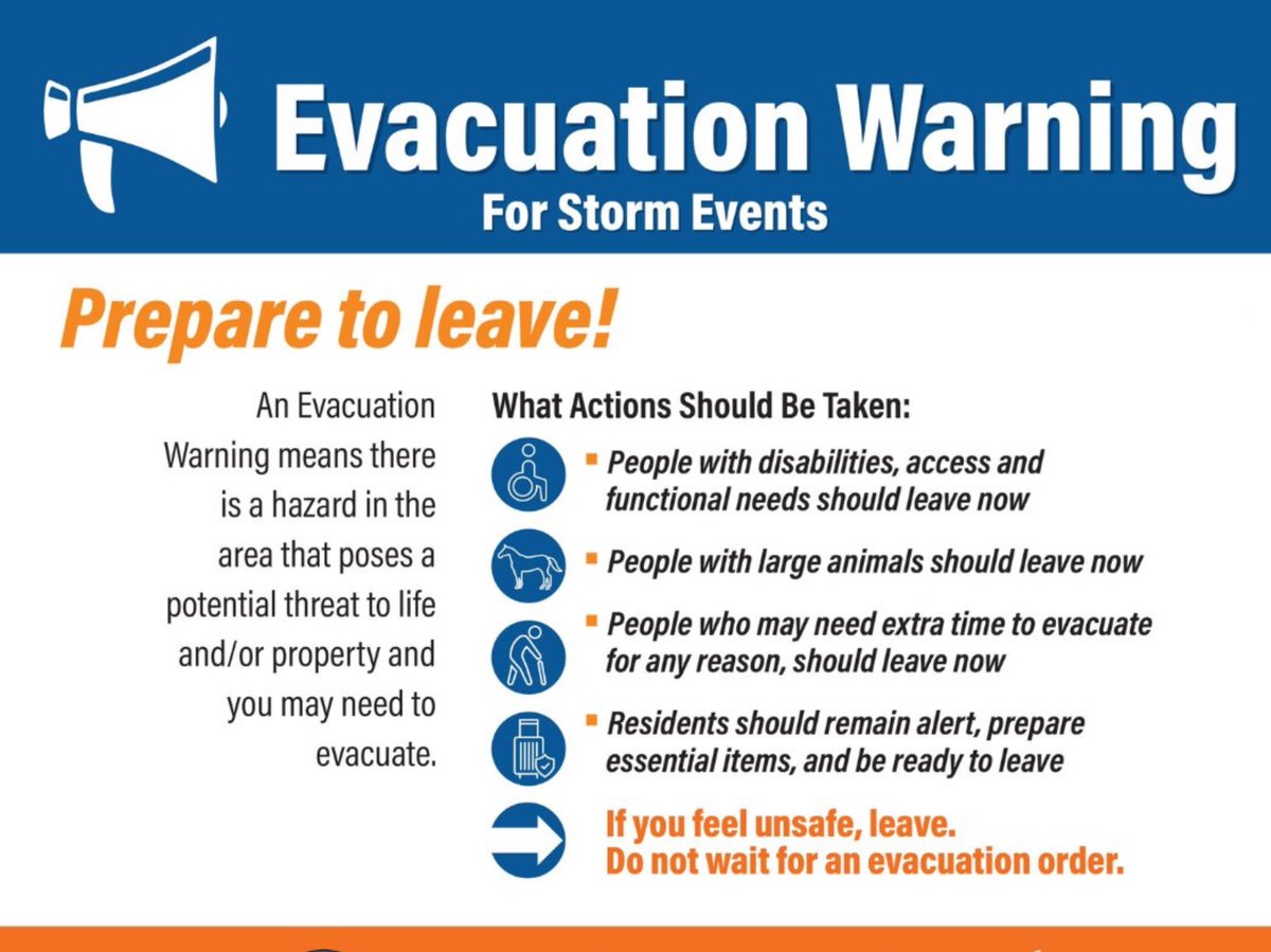 SSFFire's tweet photo. Understand what an Evacuation Warning for Storm Events means! #BePrepared #SMCAlert @GenasysInc @SSFFire @CAgovernor @ListosCA @zonehaven https://t.co/znTPv8SCSG