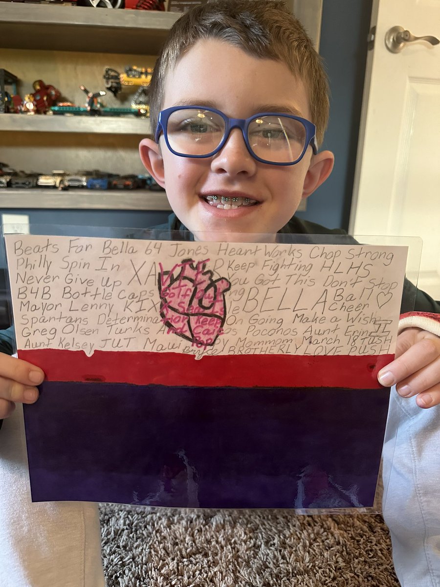 BeatsForBella's tweet photo. Bella’s cousin Bryce (who is a student @ @schacademy) is passionate about spreading awareness for CHD because of his cousin. Check out the poster &amp; shoes he designed in honor of Beats for Bella, including Bella’s family number (64)! @deannadurante @NBCPhiladelphia #HeartMonth ❤️ https://t.co/9vYamQKnaV