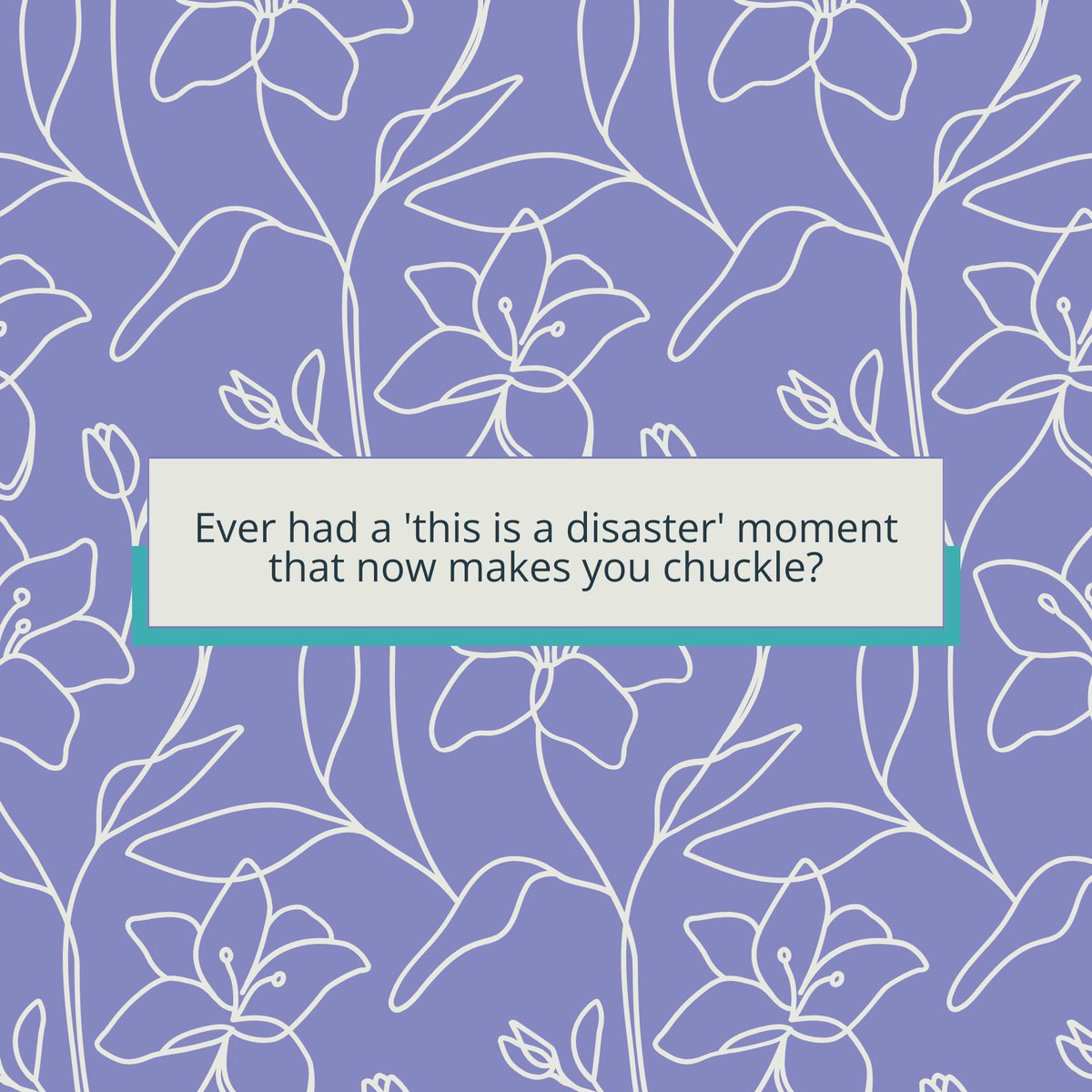 AprilLemarr's tweet photo. Ever had a 'this is a disaster' moment that now makes you chuckle? https://t.co/KtqgBzBrJj