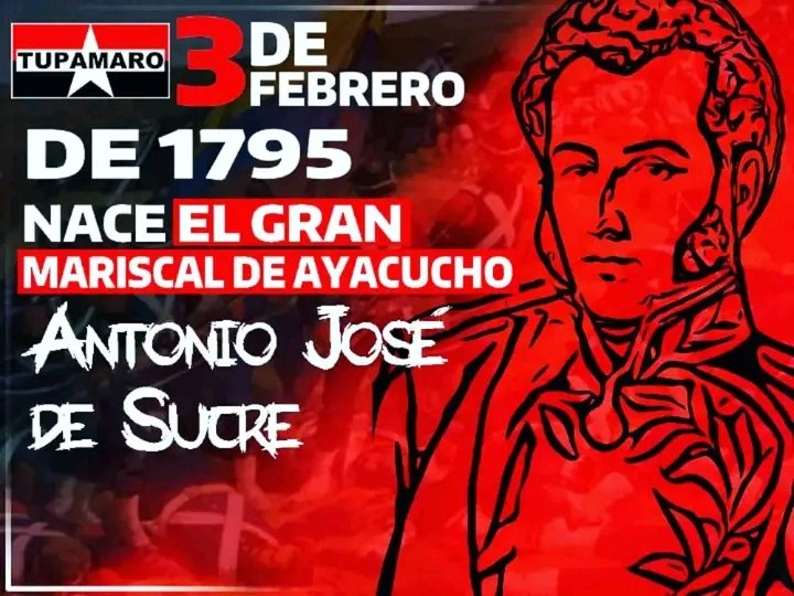 Antonio José Francisco de Sucre y Alcalá es también conocido como el Gran Mariscal de Ayacucho. Fue un político y mariscal de origen venezolano. Es considerado como uno de los militares más completos entre los próceres de la independencia sudamericana.
#ChavezPorSiempre