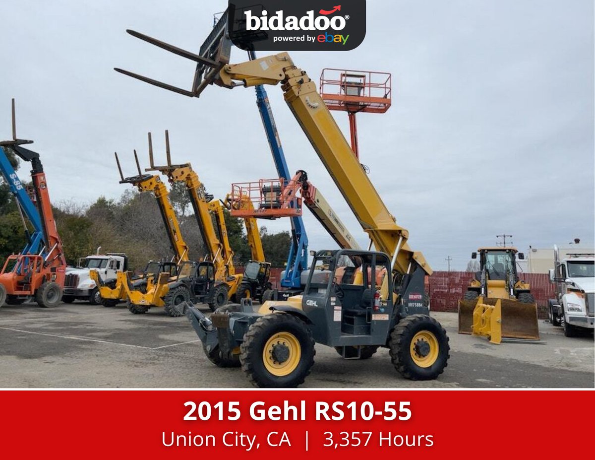 Need a telehandler? We've got a variety of brands and sizes from 5.5k lbs to 12k lbs. They're well-maintained machines that sell on Tuesday, February 6th with No Reserves or Buyer's Premiums. Bid Now: bidadoo.auction/RFT6 #telehandler #reachforklift #onlineauction