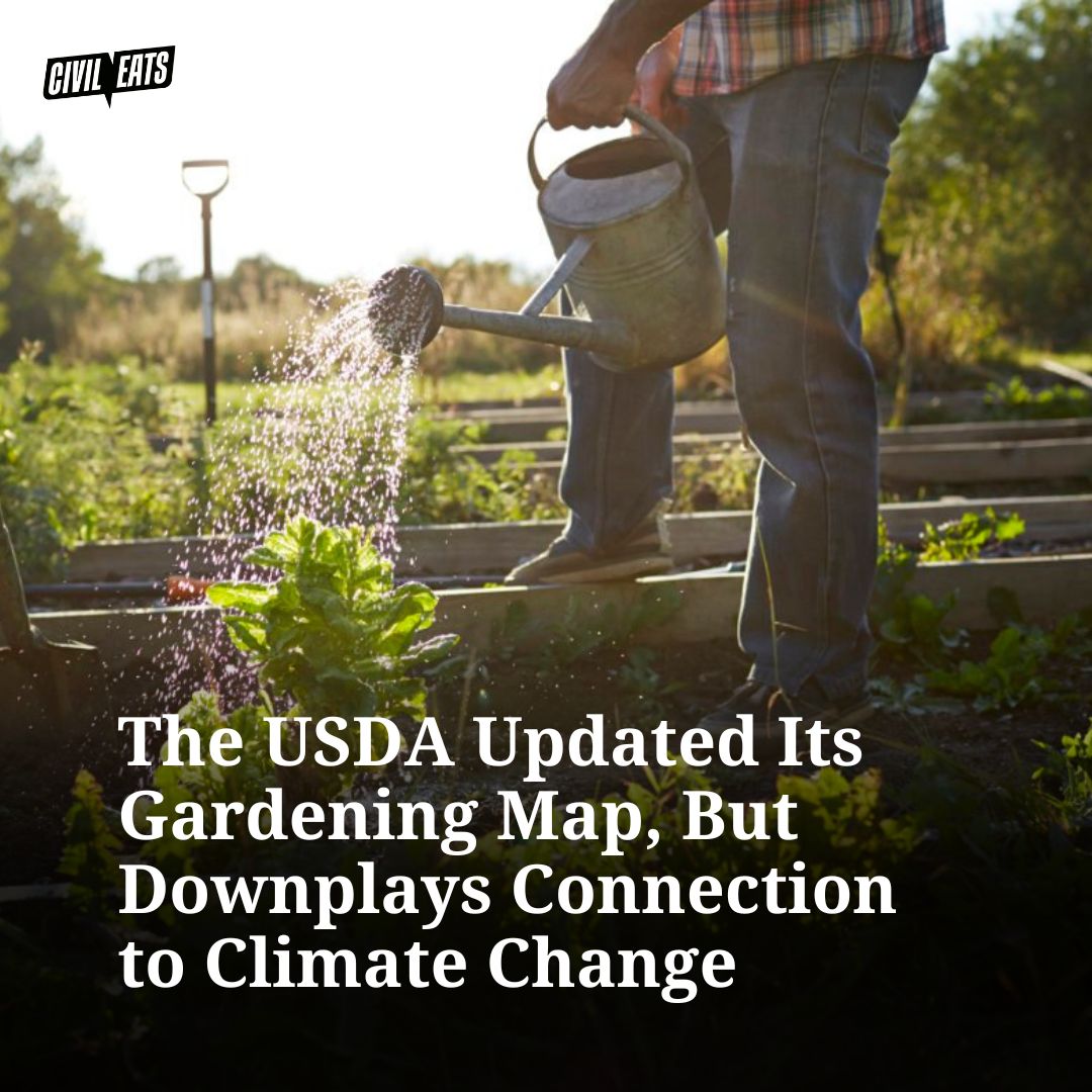 CivilEats's tweet photo. The USDA Plant Hardiness Zone Map was recently updated after more than a decade. Relative to its predecessor, which was published in 2012, the new map is overall about one quarter-zone warmer, on average.

Read more about the updated gardening map ➡️ https://t.co/qbbZw3U3RV https://t.co/bXQxmuq6Jv