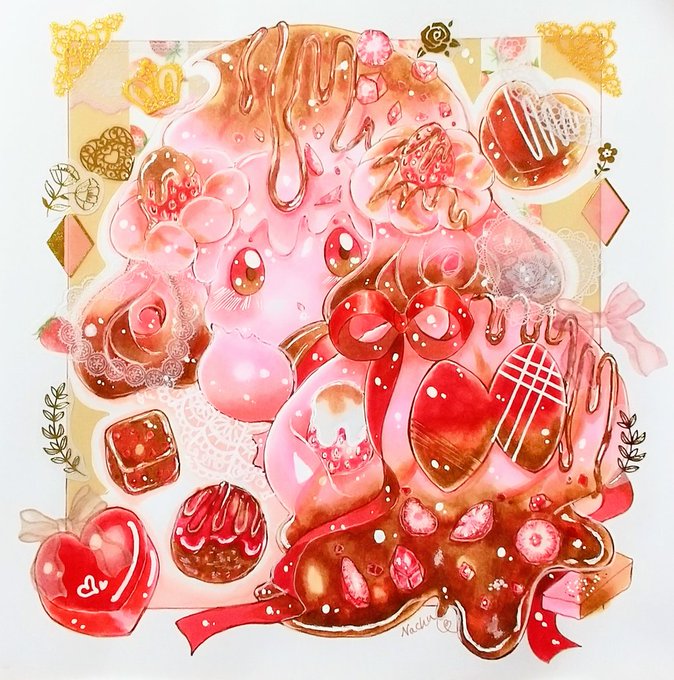 マホイップ/Alcremiechocolate strawberry mix #ポケモンスイーツパーティー2024#ポケモンイラスト 