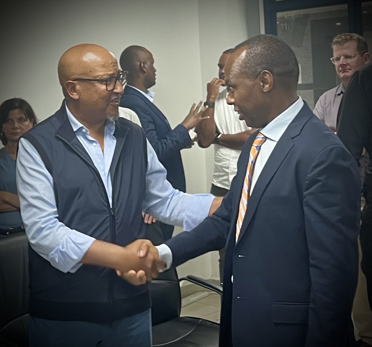 DrMenghis's tweet image. Dr. Menghis B., co-founder Biousawa in a meeting with Mr. Francis Gatare, CEO, #RwandaDevelopment Board shared the company’s vision of manufacturing quality lifesaving biologics for cancer, immunology, and ophthalmology in Africa, by Africans, for Africans and beyond. 
#Rwanda
