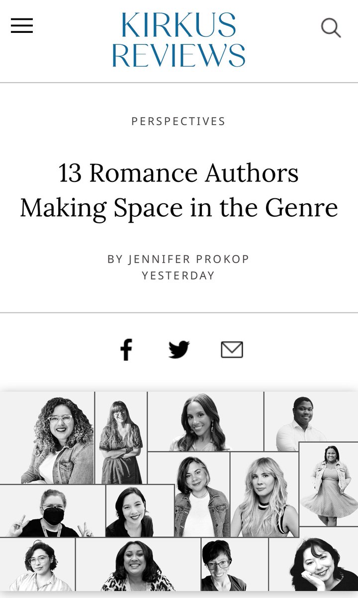 Truly honored to be included in this @KirkusReviews piece on romance authors expanding the genre. So many friends! So many stars! kirkusreviews.com/news-and-featu…